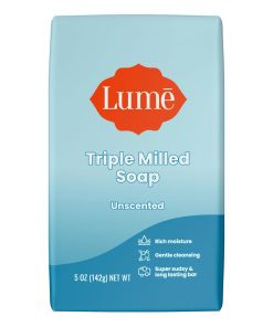 Lume Triple Milled Bar Soap - Rich Moisture & Gentle Cleansing - Formulated Without Parabens or Phthalates. Skin Loving - 5 ounce (Unscented)