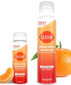Lume Invisible Whole Body Deodorant Spray Duo (Full-Size & Mini) ??72-Hour Odor Control. 2-Piece Set (3.6 oz & 1.0 oz) ??Fresh Citrus Scent