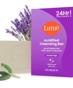 Lume Acidified Body Cleansing Bar - 24 Hour Odor Control - Removes Odor Better than Soap