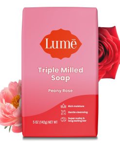 Lume Triple Milled Bar Soap - Rich Moisture & Gentle Cleansing - Paraben Free. Phthalate Free. Skin Safe - 5 ounce (Peony Rose)