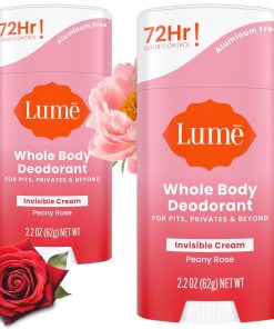 Lume Cream Deodorant ??For Underarms & Private Parts. 2.2 oz (2-Pack) (Peony Rose Scent)